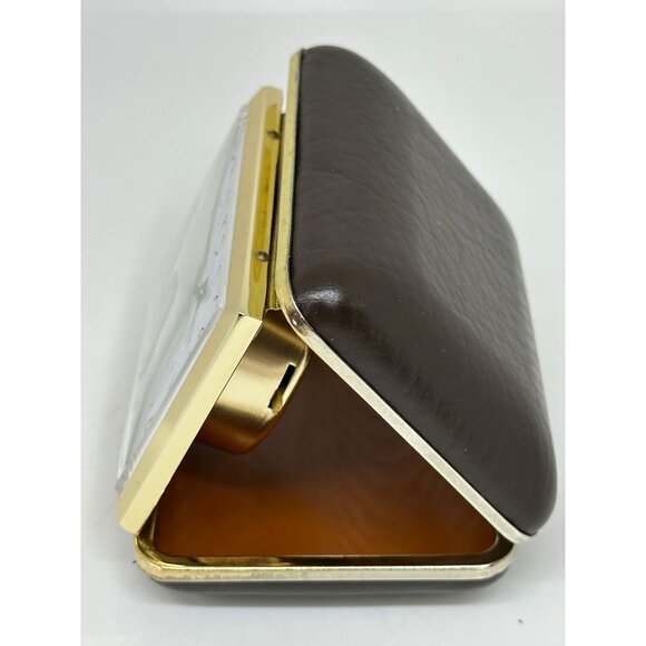 VTG 1970s Bulova Wind-Up Travel Alarm Clock Gold Folding Case 3.5" NOT WORKING - Picture 3 of 9